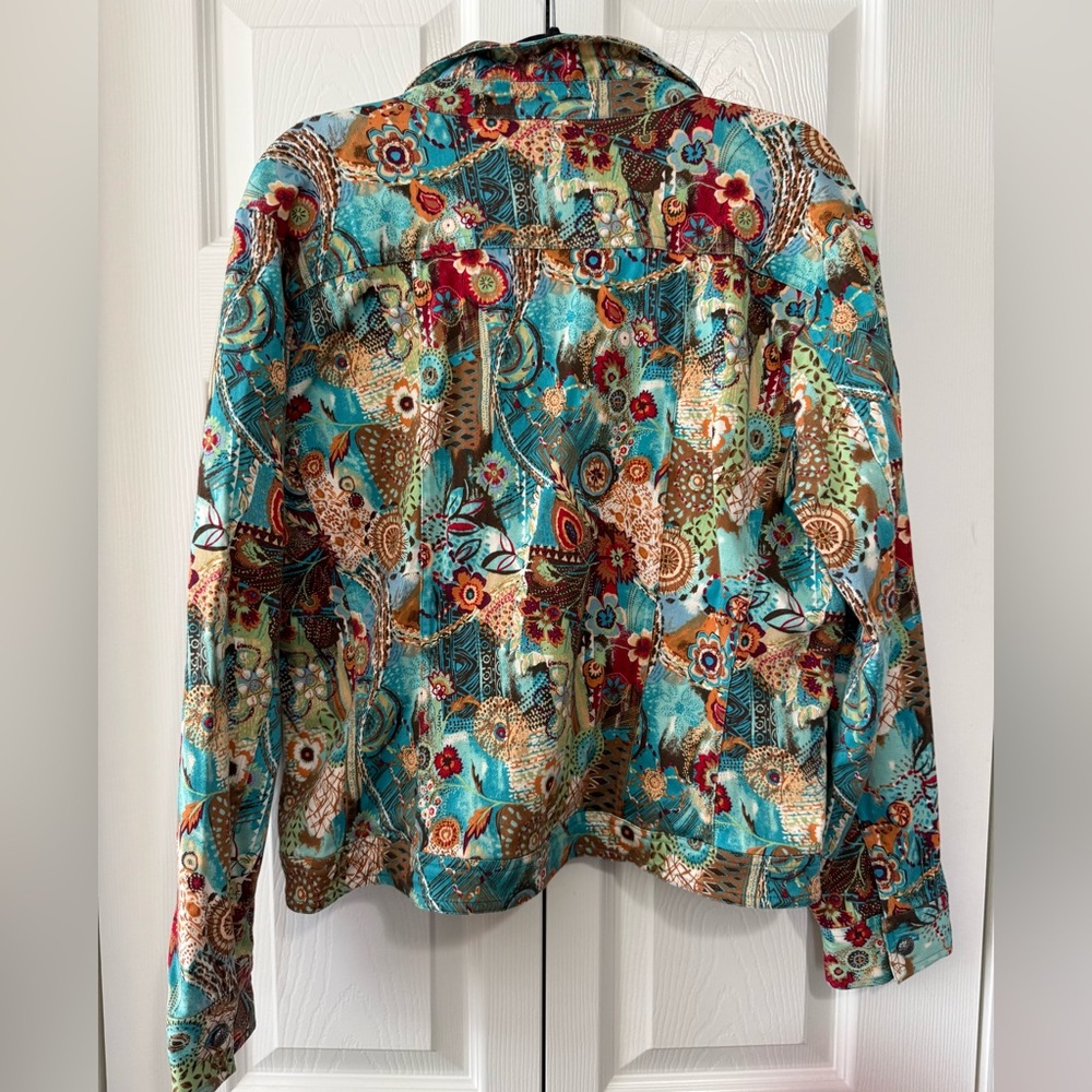 Christopher & Banks Boho Patchwork Jacket XL Crop… - image 5